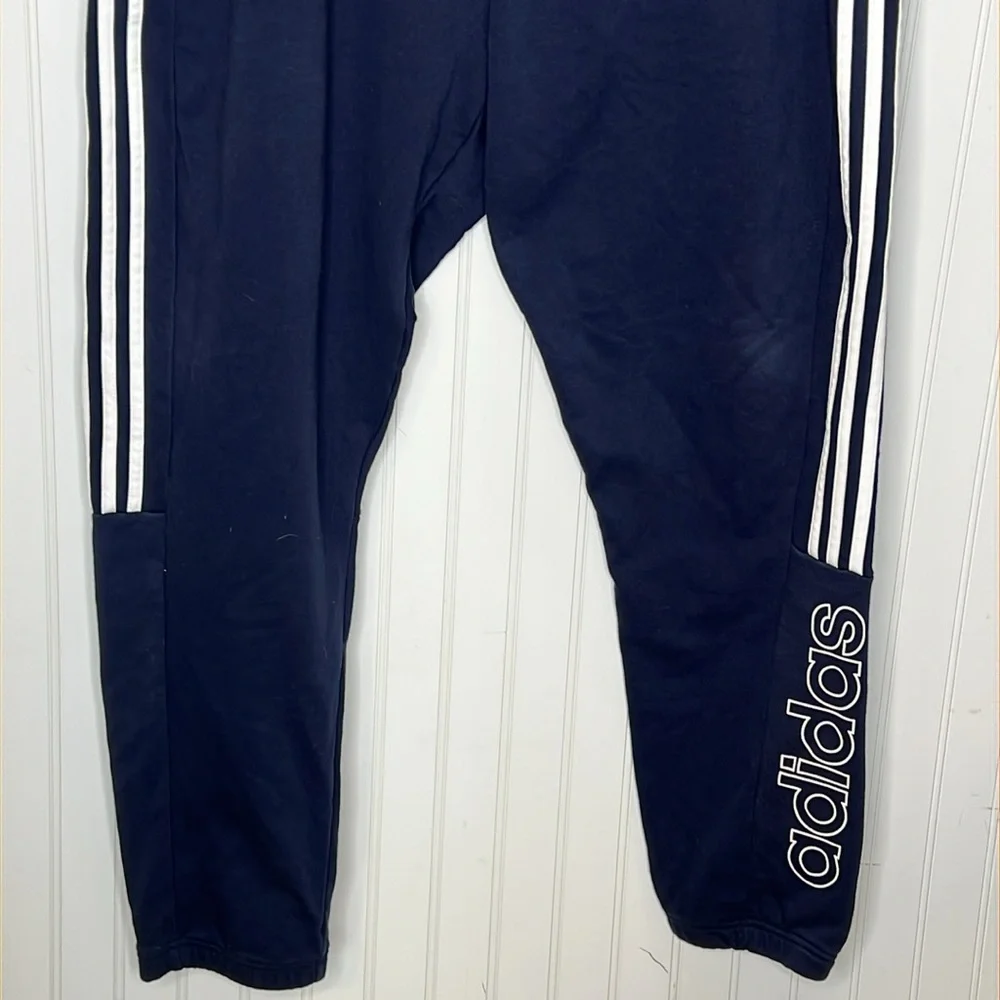Adidas Navy and White 2XL Joggers